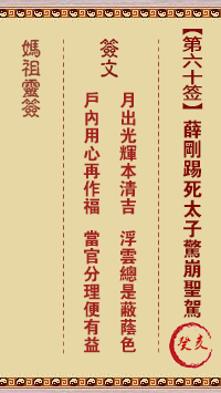 A-Ma's Lunar Sign No. 60: Dec. Hai Xue Gang kicked the Prince to death and shocked the Emperor.